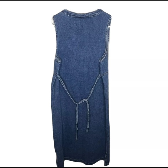 Objects Gold Button Up Long Denim Dress Medium - Picture 2 of 9